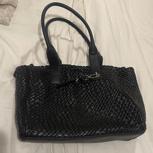 Calvin Klein Black Woven Tote Bag